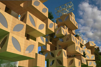 T-Tree: 预制的塔式住宅社区 -设计资讯-中国建筑与室内设计师网-中国建筑装饰协会设计委员会官方网站